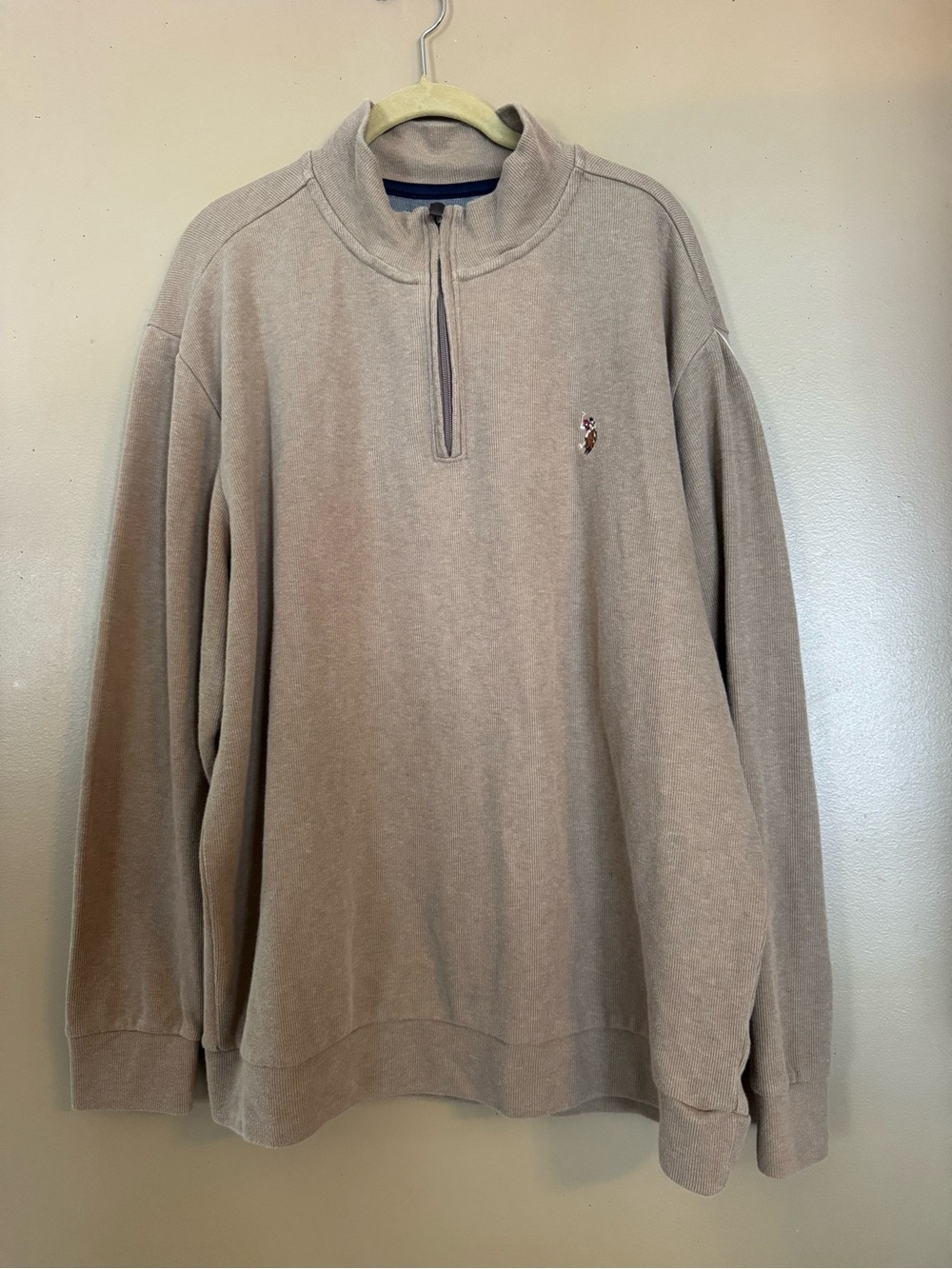 Men's u.s. polo assn. Quarter-Zip Pullover Sweater - Taupe